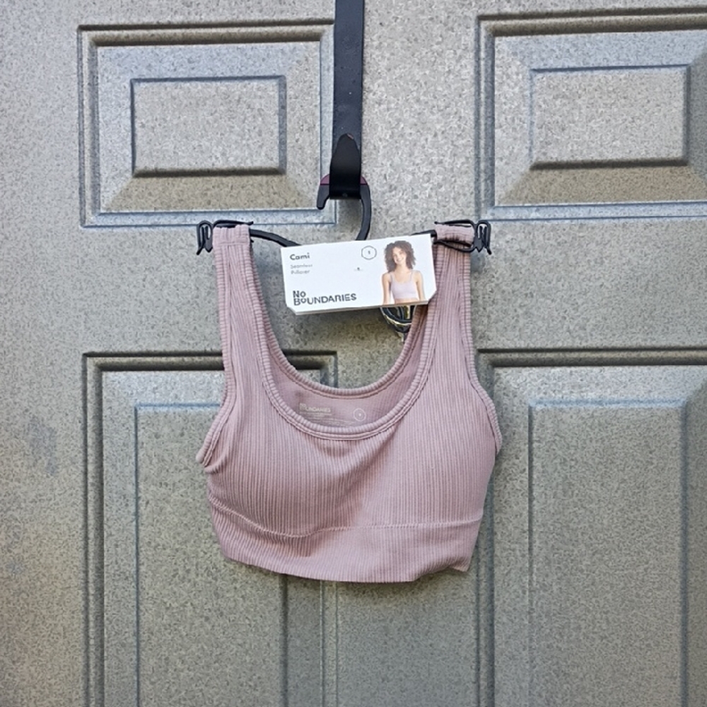 No Boundaries Mauve Ribbed Cami Pullover Bra Size Small